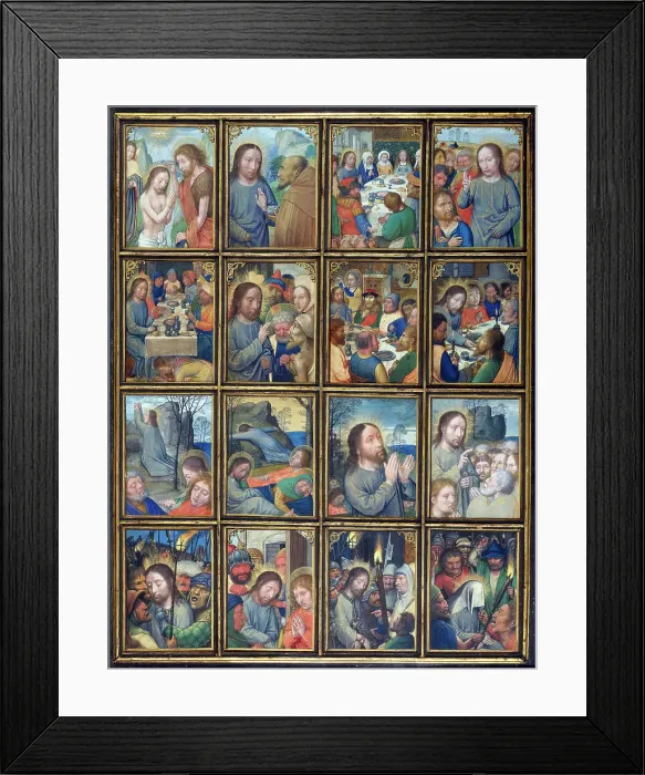 Framed Print : Scenes from the life of Christ, Stein Quadriptych, c1525-1530. Creator: Simon Bening Framed Print : Scenes from the life of Christ, Stein Quadriptych, c1525-1530. Creator: Simon Bening