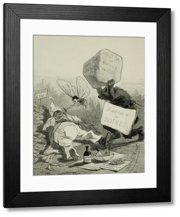 Framed Print : La Comédie politique, 1859. Creator: Félicien Rops Framed Print : La Comédie politique, 1859. Creator: Félicien Rops