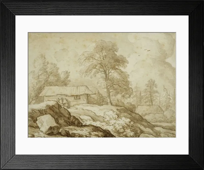 Framed Print : Nordic landscape with waterfall. Creator: Allart van Everdingen Framed Print : Nordic landscape with waterfall. Creator: Allart van Everdingen