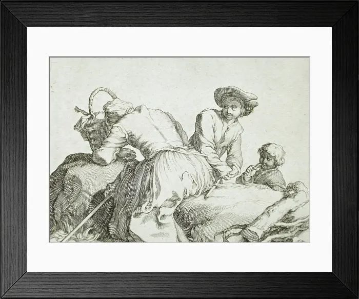 Framed Print : Peasant Family, 17th century. Creator: Frederick Bloemaert Framed Print : Peasant Family, 17th century. Creator: Frederick Bloemaert