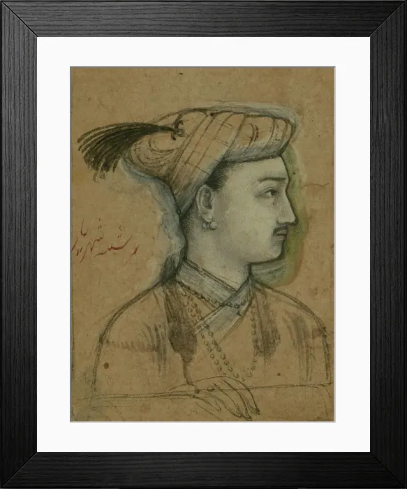 Framed Print : Single Leaf of a Portrait of Shahriyar, 11th century AH / AD 17th century. Creator: Unknown Framed Print : Single Leaf of a Portrait of Shahriyar, 11th century AH / AD 17th century. Creator: Unknown