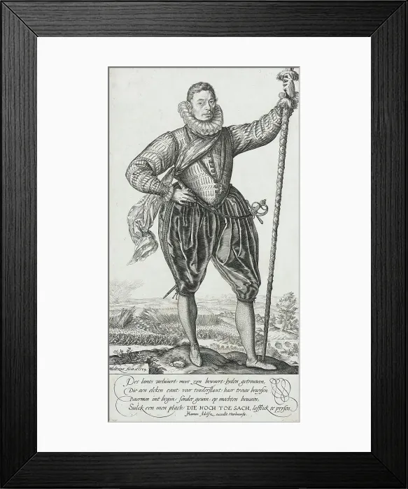 Framed Print : Pike Bearer, Facing Right, 1583. Creator: Hendrik Goltzius Framed Print : Pike Bearer, Facing Right, 1583. Creator: Hendrik Goltzius