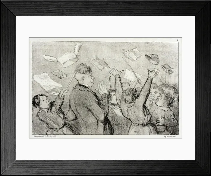 Framed Print : Une Émeute, 1845. Creator: Honore Daumier Framed Print : Une Émeute, 1845. Creator: Honore Daumier