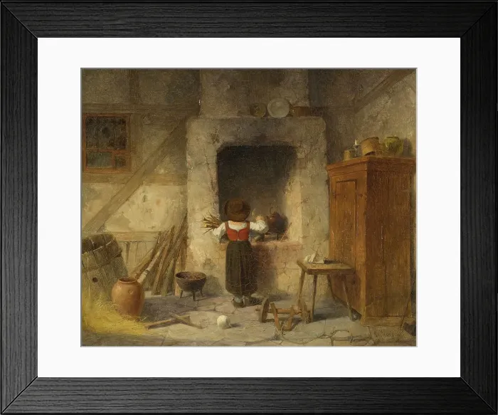 Framed Print : Household Work, 1866. Creator: Anders Gustaf Koskull Framed Print : Household Work, 1866. Creator: Anders Gustaf Koskull