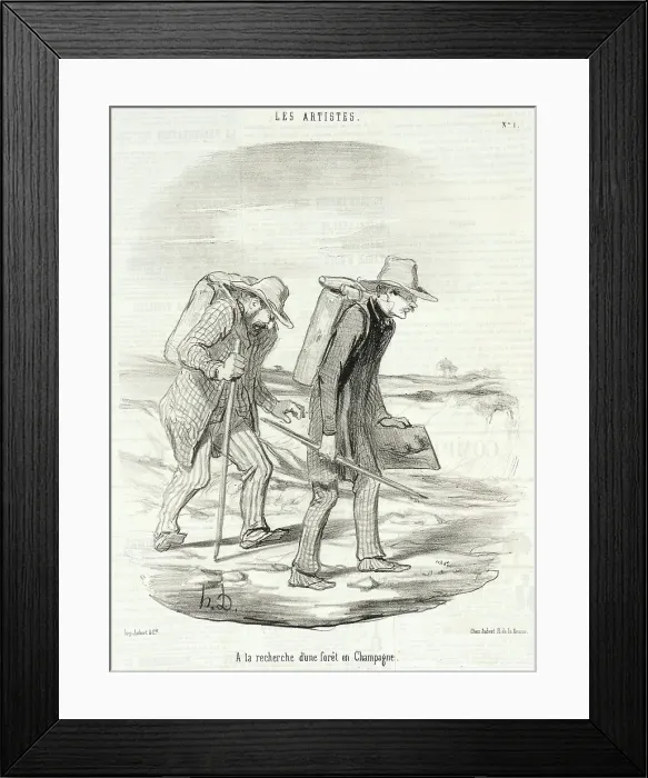Framed Print : À la recherche d'une forêt en Champagne, 1848. Creator: Honore Daumier Framed Print : À la recherche d'une forêt en Champagne, 1848. Creator: Honore Daumier