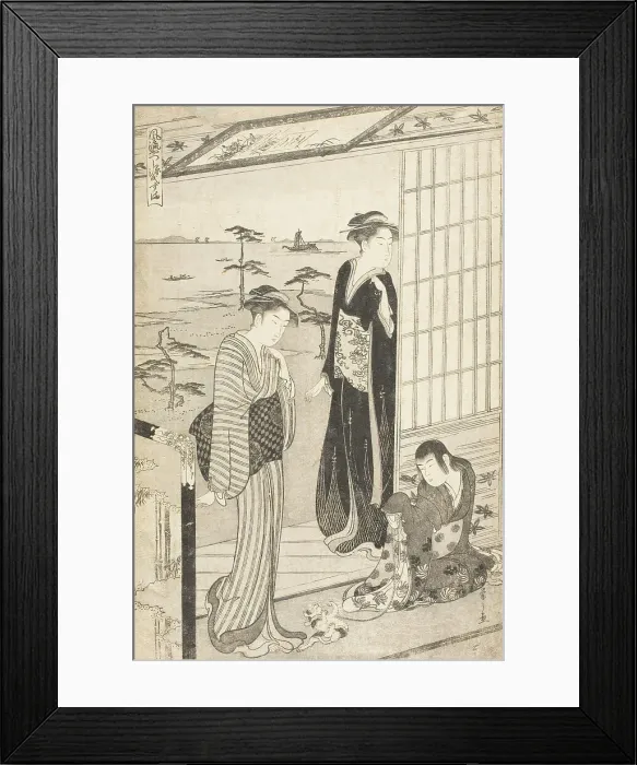 Framed Print : Party in a Teahouse near Suma Beach (image 2 of 2), c1790. Creator: Hosoda Eishi Framed Print : Party in a Teahouse near Suma Beach (image 2 of 2), c1790. Creator: Hosoda Eishi