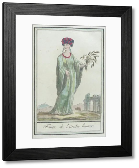 Framed Print : Costumes de Différents Pays, Femme de l'Arabie Heureuse, c1797. Creators: Jacques Grasset de Saint-Sauveur, LF Labrousse Framed Print : Costumes de Différents Pays, Femme de l'Arabie Heureuse, c1797. Creators: Jacques Grasset de Saint-Sauveur, LF Labrousse
