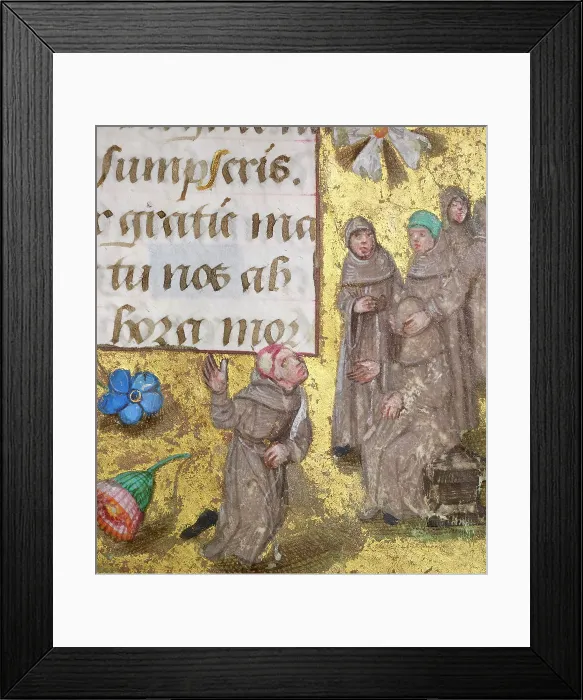 Framed Print : Monks - detail from a Book of Hours, c1490. Creator: Unknown Framed Print : Monks - detail from a Book of Hours, c1490. Creator: Unknown
