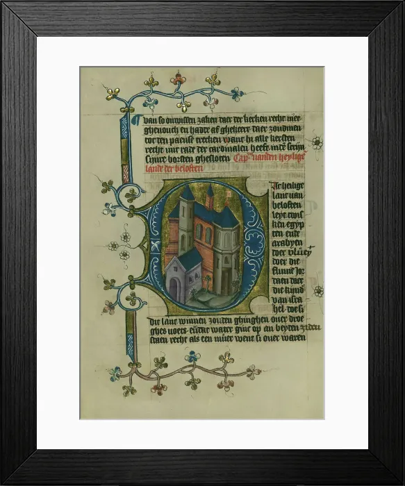 Framed Print : A Church representing the Promised Land, 1400-1404. Creator: Unknown Framed Print : A Church representing the Promised Land, 1400-1404. Creator: Unknown