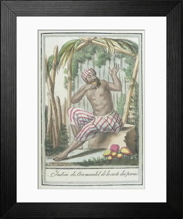Framed Print : Costumes de Différents Pays, Indien du Coromandel de la Caste des Parias, c1797. Creators: Jacques Grasset de Saint-Sauveur, LF Labrousse Framed Print : Costumes de Différents Pays, Indien du Coromandel de la Caste des Parias, c1797. Creators: Jacques Grasset de Saint-Sauveur, LF Labrousse