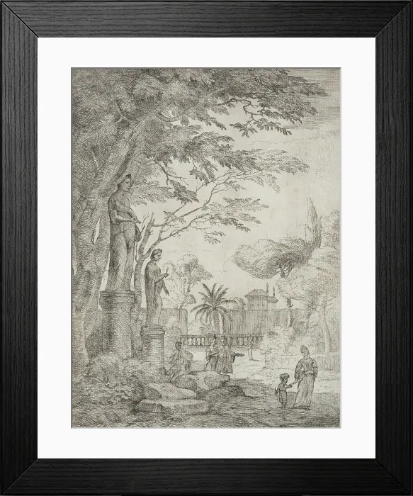 Framed Print : Garden Scene with Two Statues (Garden of the Villa Medici), between circa 1710 and circa 1720. Creator: Jan Frans van Bloemen Framed Print : Garden Scene with Two Statues (Garden of the Villa Medici), between circa 1710 and circa 1720. Creator: Jan Frans van Bloemen