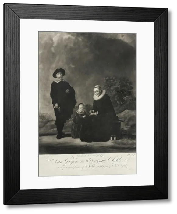 Framed Print : Jan van Goyen, His Wife and Child, 1771. Creator: John Wright Framed Print : Jan van Goyen, His Wife and Child, 1771. Creator: John Wright