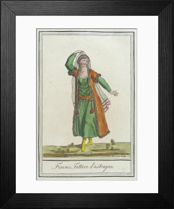 Framed Print : Costumes de Différents Pays, Femme Tattare d'Astragan, c1797. Creators: Jacques Grasset de Saint-Sauveur, LF Labrousse Framed Print : Costumes de Différents Pays, Femme Tattare d'Astragan, c1797. Creators: Jacques Grasset de Saint-Sauveur, LF Labrousse