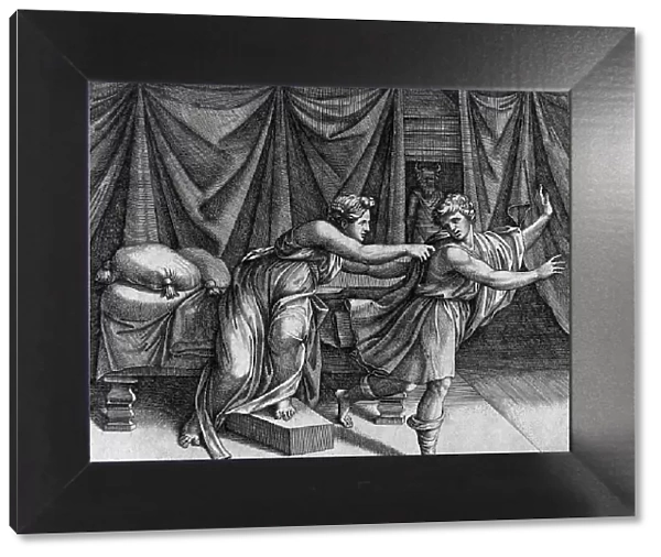 Joseph and Potiphar's Wife, c1520. Creator: Marcantonio Raimondi