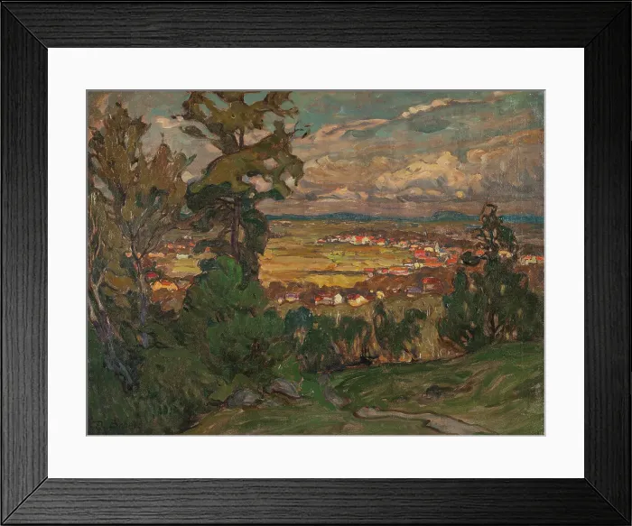 Framed Print : Landscape with a Village. Study from North Norway. Creator: Anna Katarina Boberg Framed Print : Landscape with a Village. Study from North Norway. Creator: Anna Katarina Boberg