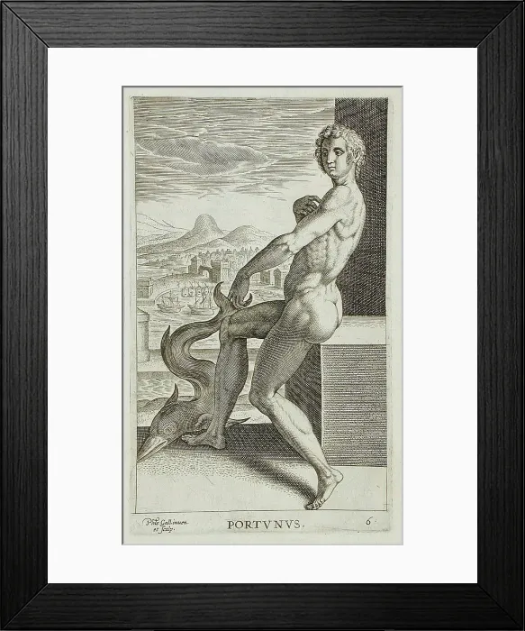 Framed Print : Portunus, 1586. Creator: Philip Galle Framed Print : Portunus, 1586. Creator: Philip Galle