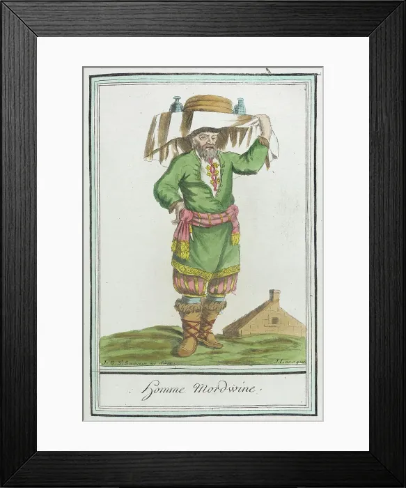 Framed Print : Costumes de Différents Pays, Homme Mordwine, c1797. Creators: Jacques Grasset de Saint-Sauveur, LF Labrousse Framed Print : Costumes de Différents Pays, Homme Mordwine, c1797. Creators: Jacques Grasset de Saint-Sauveur, LF Labrousse
