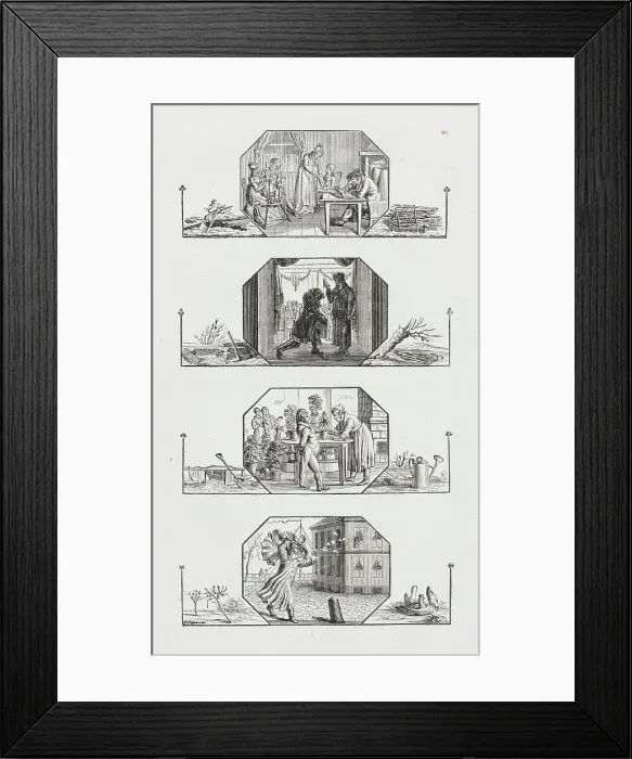 Framed Print : Four Seasons, 19th century. Creator: Unknown Framed Print : Four Seasons, 19th century. Creator: Unknown