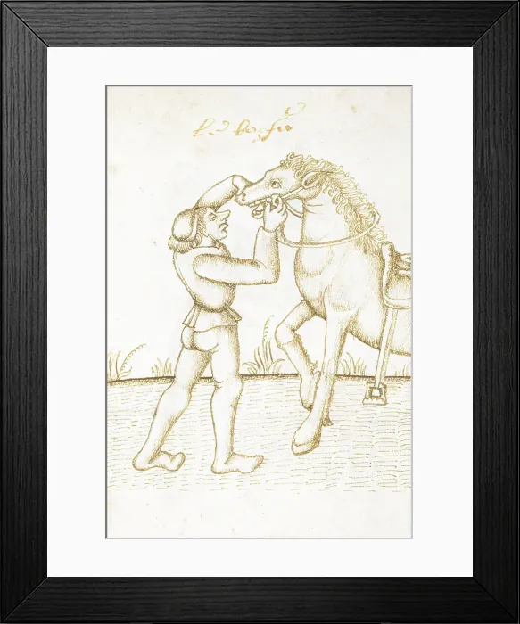 Framed Print : Man with horse, c1490. Creator: Unknown Framed Print : Man with horse, c1490. Creator: Unknown