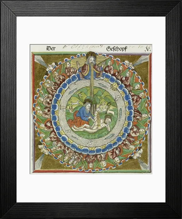 Framed Print : God creating Eve from Adam's rib, 1483. Creator: Unknown Framed Print : God creating Eve from Adam's rib, 1483. Creator: Unknown