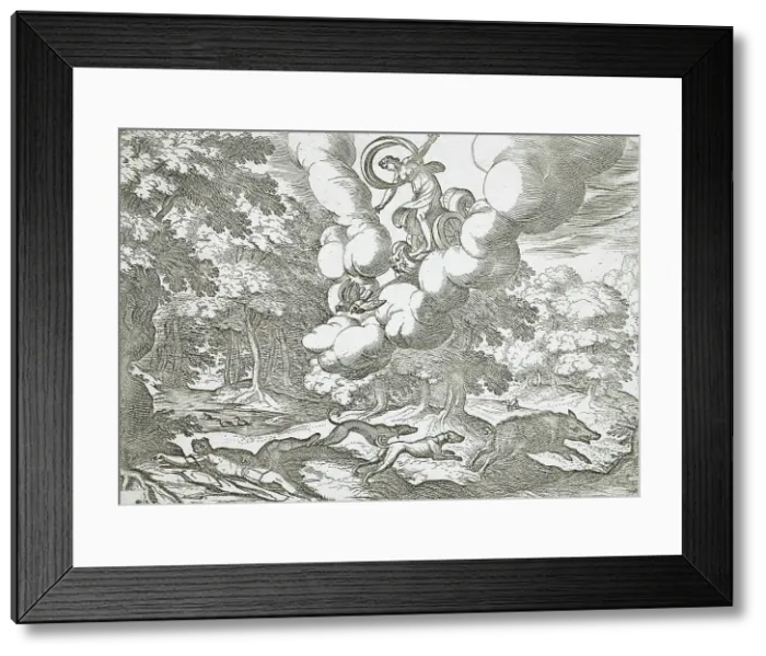 Framed Print : The Death of Adonis, 16th century. Creator: Antonio Tempesta Framed Print : The Death of Adonis, 16th century. Creator: Antonio Tempesta