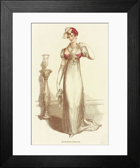 Framed Print : Fashion Plate (Evening Dress), 1813. Creator: John Bell Framed Print : Fashion Plate (Evening Dress), 1813. Creator: John Bell