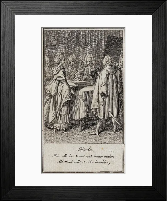 Framed Print : Illustration for Gellert's Six Fables and Six Stories, 1775. Creator: Daniel Nikolaus Chodowiecki Framed Print : Illustration for Gellert's Six Fables and Six Stories, 1775. Creator: Daniel Nikolaus Chodowiecki