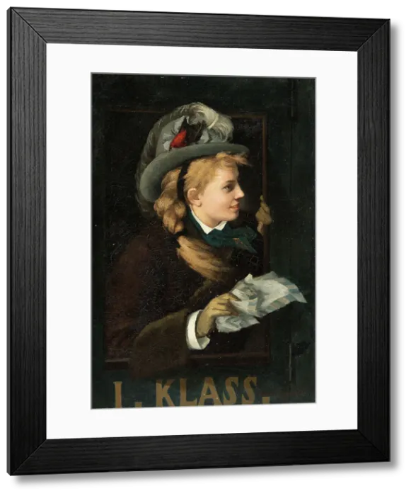 Framed Print : Lady in a Train Window, 1877. Creator: Anna Christina Nordgren Framed Print : Lady in a Train Window, 1877. Creator: Anna Christina Nordgren