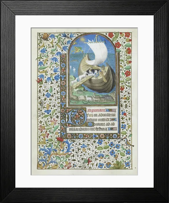 Framed Print : Noah's Ark, leaf from Book of Hours, c1465-1470. Creator: Unknown Framed Print : Noah's Ark, leaf from Book of Hours, c1465-1470. Creator: Unknown