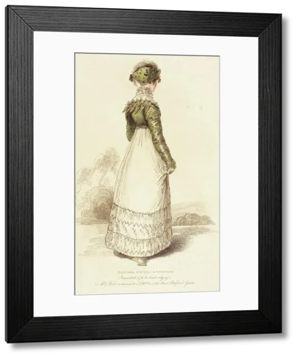 Framed Print : Fashion Plate (Blucher Bonnet & Spencer), 1814. Creator: John Bell. Fashion Plate (Blucher Bonnet & Spencer), 1814. Creator: John Bell Framed Print : Fashion Plate (Blucher Bonnet & Spencer), 1814. Creator: John Bell. Fashion Plate (Blucher Bonnet & Spencer), 1814. Creator: John Bell