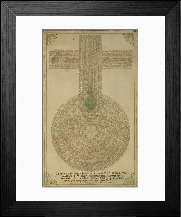 Framed Print : Single Leaf with Lutheran Devotional Design, 1752. Creator: Johann Leonhard Tauber Framed Print : Single Leaf with Lutheran Devotional Design, 1752. Creator: Johann Leonhard Tauber