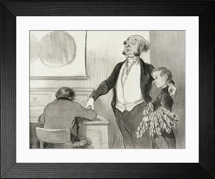 Framed Print : Dans cette réclame que vous allez envoyer à tous les journaux... 1846. Creator: Honore Daumier Framed Print : Dans cette réclame que vous allez envoyer à tous les journaux... 1846. Creator: Honore Daumier