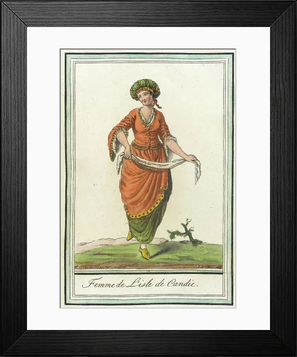 Framed Print : Costumes de Différents Pays, Femme de l'Isle de Candie, c1797. Creator: Jacques Grasset de Saint-Sauveur Framed Print : Costumes de Différents Pays, Femme de l'Isle de Candie, c1797. Creator: Jacques Grasset de Saint-Sauveur