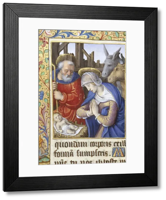 Framed Print : Joseph and Mary with the infant Jesus, late 15th century. Creators: Jean Poyet, Workshop of Jean Poyer Framed Print : Joseph and Mary with the infant Jesus, late 15th century. Creators: Jean Poyet, Workshop of Jean Poyer