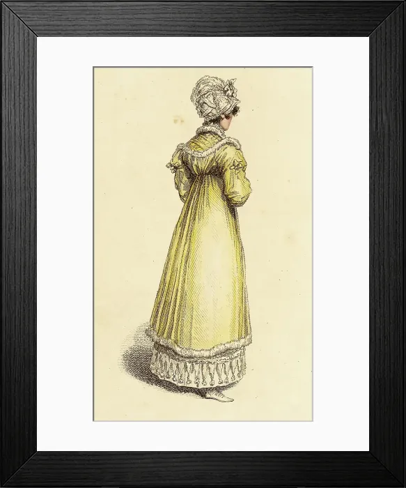 Framed Print : Fashion Plate (Walking Dress), 1815. Creator: John Bell Framed Print : Fashion Plate (Walking Dress), 1815. Creator: John Bell