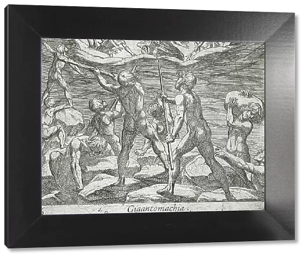The Giants Attempting to Storm Olympus, published 1606. Creators: Antonio Tempesta, Wilhelm Janson