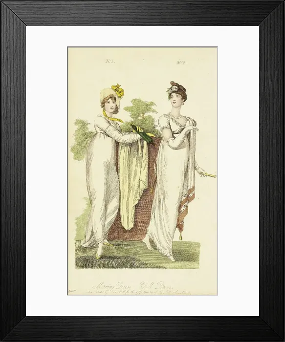 Framed Print : Fashion Plate (Morning Dress - Full Dress), 1807. Creator: John Bell Framed Print : Fashion Plate (Morning Dress - Full Dress), 1807. Creator: John Bell
