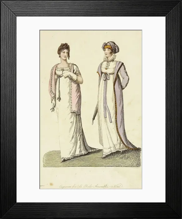 Framed Print : Fashion Plate (La Belle Assemblée), 1807. Creator: John Bell Framed Print : Fashion Plate (La Belle Assemblée), 1807. Creator: John Bell