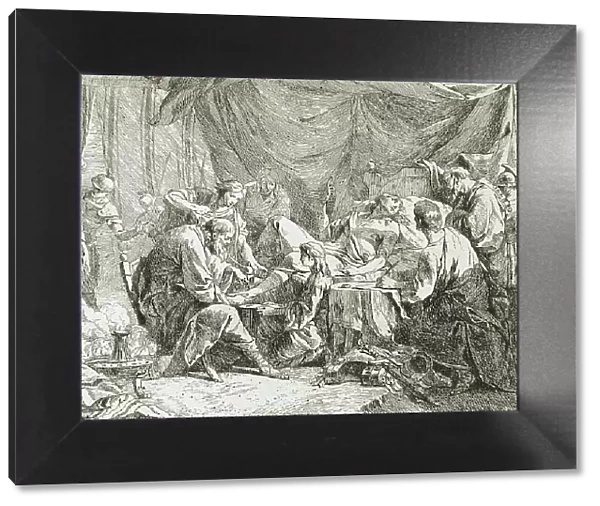 Wounded Antiochus after His Fall Dictating His Will, 1738. Creator: Noël Hallé