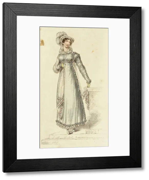 Framed Print : Fashion Plate (Austrian Hat & Pelisse Dress), 1815. Creator: John Bell. Fashion Plate (Austrian Hat & Pelisse Dress), 1815. Creator: John Bell Framed Print : Fashion Plate (Austrian Hat & Pelisse Dress), 1815. Creator: John Bell. Fashion Plate (Austrian Hat & Pelisse Dress), 1815. Creator: John Bell