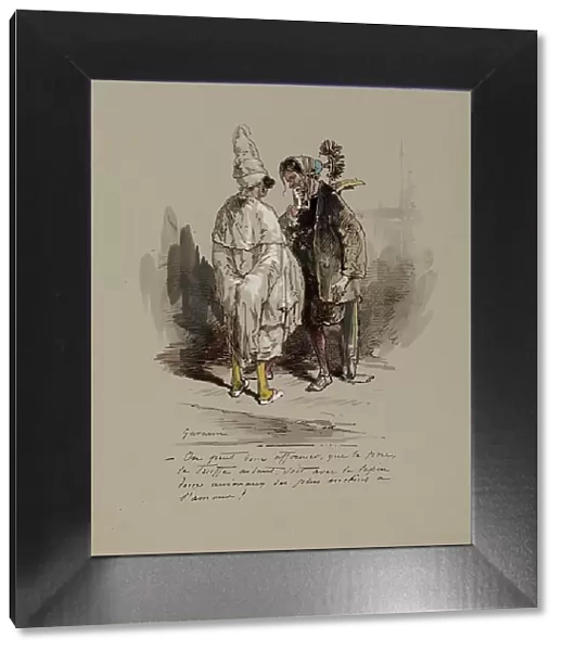 Two Men in Fancy Dress Costumes, 1804-1866. Creator: Paul Gavarni
