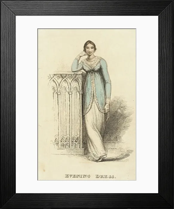 Framed Print : Fashion Plate (Evening Dress), 1813. Creator: Unknown Framed Print : Fashion Plate (Evening Dress), 1813. Creator: Unknown