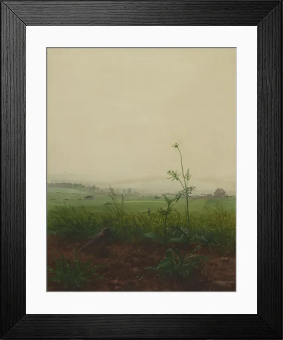 Framed Print : Blackbird and Scabious in front of a Landscape, 1864. Creator: Leon Bonvin Framed Print : Blackbird and Scabious in front of a Landscape, 1864. Creator: Leon Bonvin
