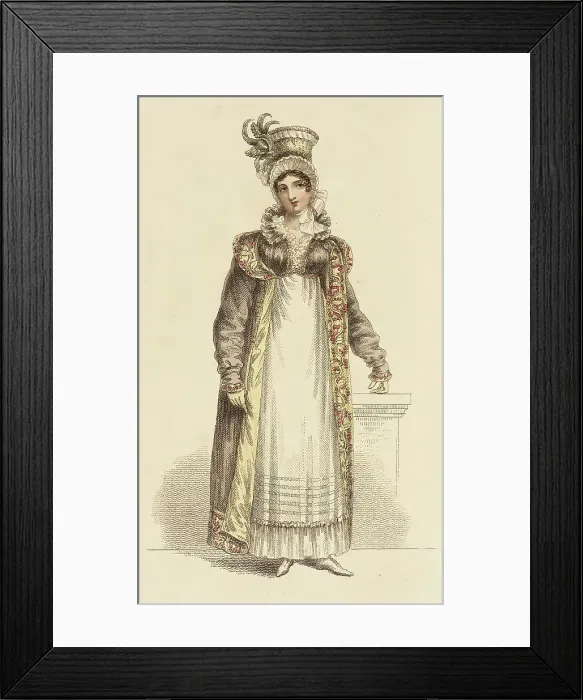 Framed Print : Fashion Plate (Carriage Costume), 1816. Creator: John Bell Framed Print : Fashion Plate (Carriage Costume), 1816. Creator: John Bell