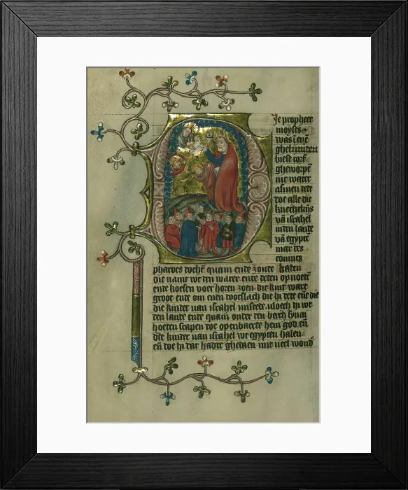 Framed Print : Moses Receives the Ten Commandments, 1400-1404. Creator: Unknown Framed Print : Moses Receives the Ten Commandments, 1400-1404. Creator: Unknown