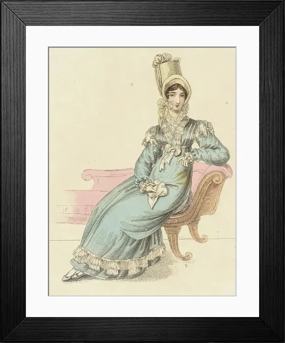 Framed Print : Fashion Plate (Morning Dress), 1817. Creator: John Bell Framed Print : Fashion Plate (Morning Dress), 1817. Creator: John Bell