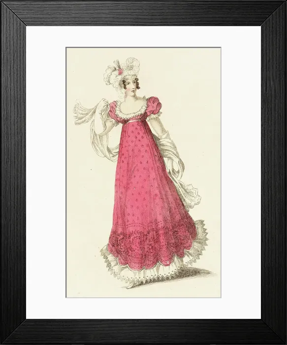 Framed Print : Fashion Plate (Ball Dress), 1819. Creator: John Bell Framed Print : Fashion Plate (Ball Dress), 1819. Creator: John Bell
