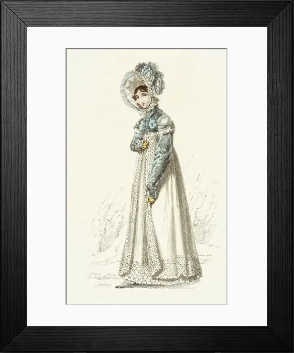 Framed Print : Fashion Plate (Walking Dress), 1819. Creator: John Bell Framed Print : Fashion Plate (Walking Dress), 1819. Creator: John Bell