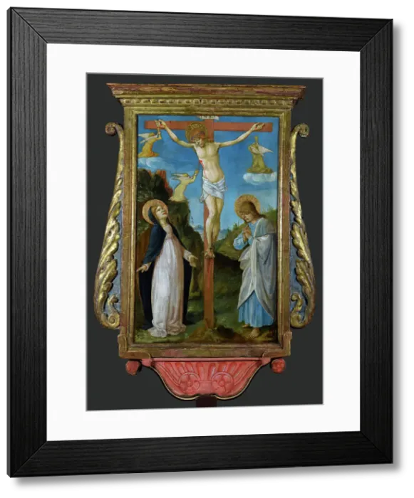Framed Print : The Crucifixion; Saint Michael, c1480-1490. Creator: Lorenzo d'Alessandro Framed Print : The Crucifixion; Saint Michael, c1480-1490. Creator: Lorenzo d'Alessandro