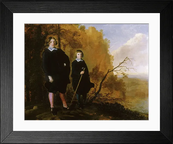 Framed Print : Two Boys in a Landscape, 1650-1655. Creator: Herman Mijnerts Doncker Framed Print : Two Boys in a Landscape, 1650-1655. Creator: Herman Mijnerts Doncker